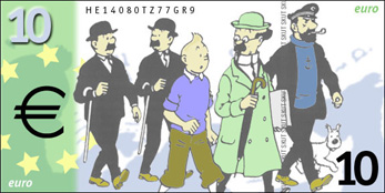 Tintin 10 Euro note