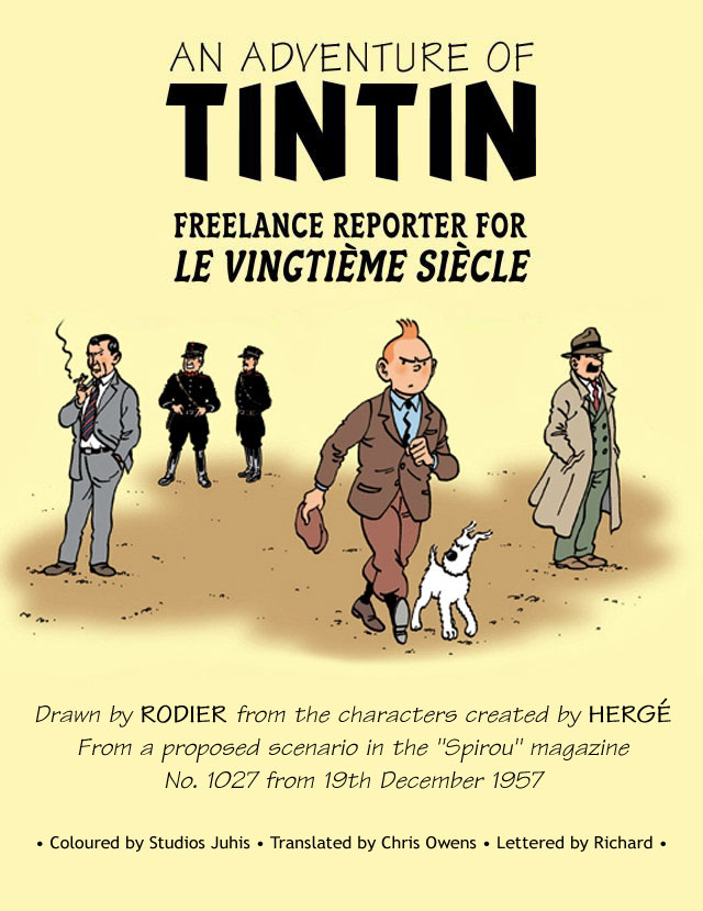 Introducing Tintin Freelance Reporter for the 20th Century by Yves Rodier - Page 0